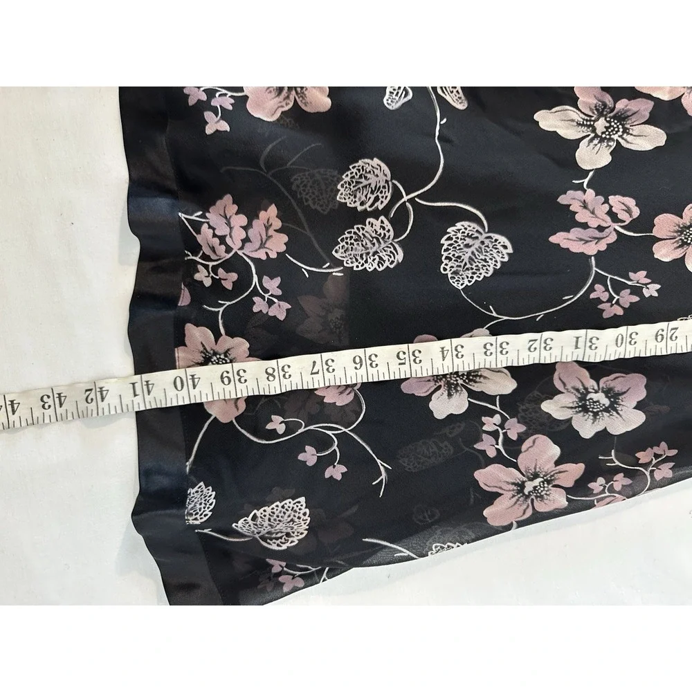 New Nine West Plus Size 16 Silk Midi Dress Black Pink‎ Floral Career Wedding
